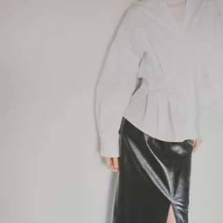 ZARA PLEATED POPLIN SHIRT