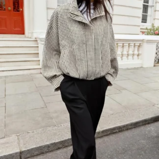 ZARA CHECK BOMBER JACKET