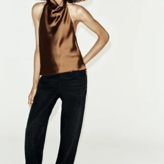 ZARA SATIN HALTER TOP