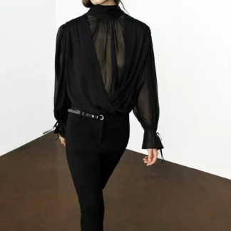 ZARA DRAPED TOP WITH BACK TIE