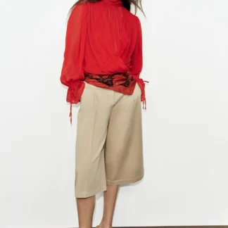 ZARA DRAPED TOP WITH BACK TIE
