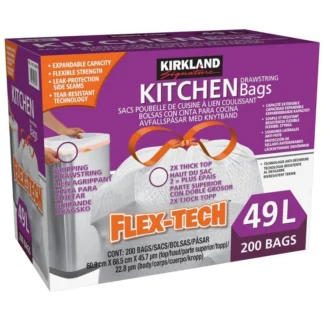 COSTCO Kirkland Signature Drawstring Bags 49L x 200 Bags
