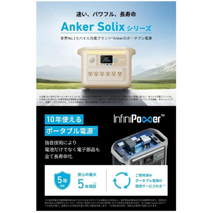 COSTCO Anker Solix C1000 Portable Power Station A1761521 Beige - Image 2