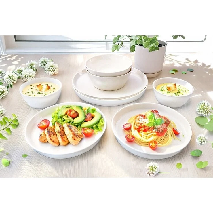 COSTCO White Plate & Bowl 8PC - Image 2