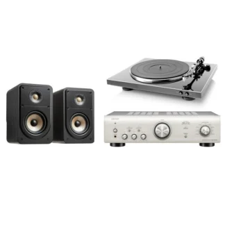 COSTCO DENON AMP,RECORD PLAYER + POLK SPEAKER SET
