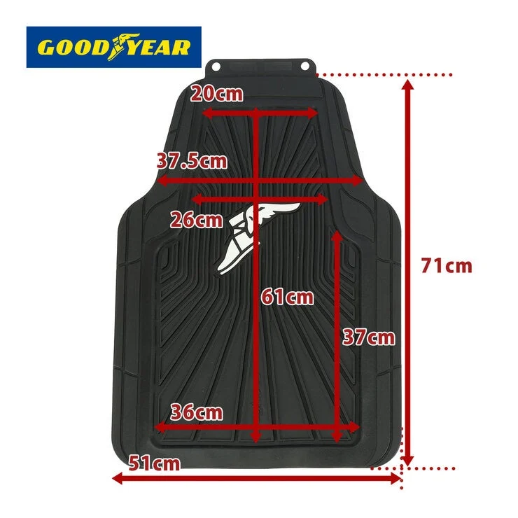 COSTCO Goodyear Universal All-Weather Rubber Floor Mats – 3-Piece Set with GOODYEAR Logo - Image 4