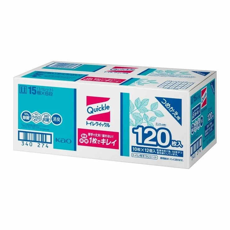 COSTCO Toilet Quickle Flushable Toilet Cleaning Wipe 120 sheets (12 sheets x 10 pack)