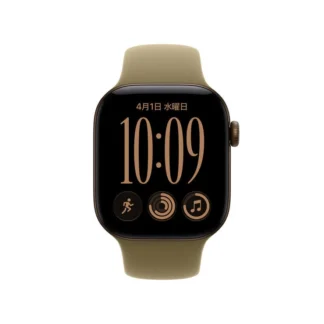 COSTCO Apple Watch S12 GPS 42mm Dark Bronze Aluminum Case with Olive Sport Band - M/L