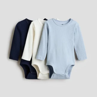 H&M リブボディスーツ 3枚セット