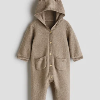 H&M コットンニットロンパース