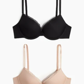 H&M マイクロファイバースーパープッシュアップブラ 2枚セット