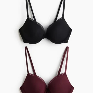 H&M マイクロファイバープッシュアップブラ 2枚セット