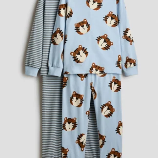 H&M プリントコットンパジャマ 2組セット