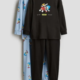 H&M プリントコットンパジャマ 2組セット