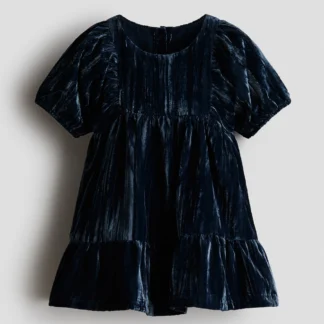 H&M クラッシュベルベットワンピース