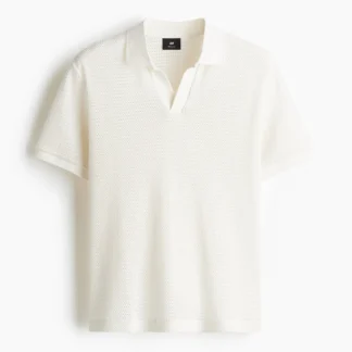 H&M レギュラーフィット ホールニットポロシャツ