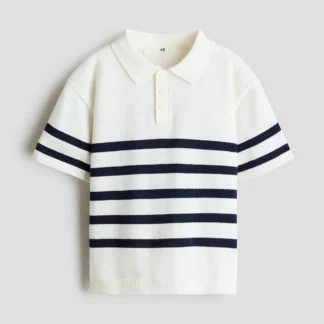 H&M コットンニットポロシャツ