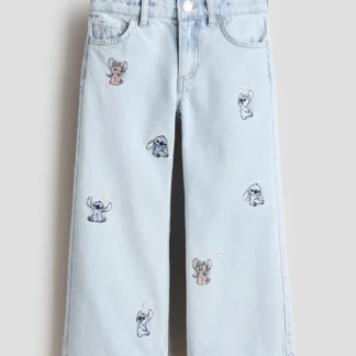 H&M プリントワイドレッグデニム