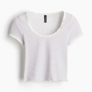 H&M レーストリムトップス