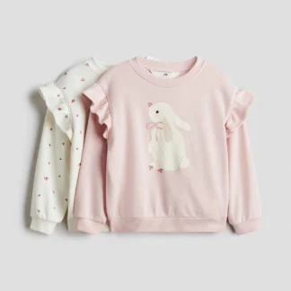 H&M フリルトリムスウェットシャツ 2枚セット