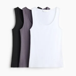 H&M リブタンクトップ 3枚セット