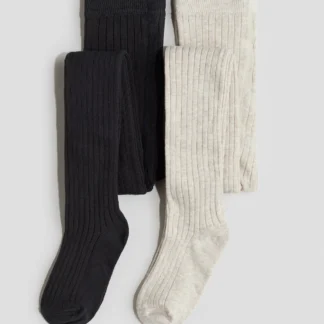 H&M リブニットタイツ 2足セット