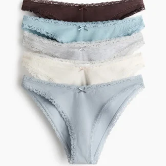 H&M ショーツ 5枚セット コットン レーストリム
