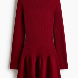 H&M リブフレアスカートワンピース