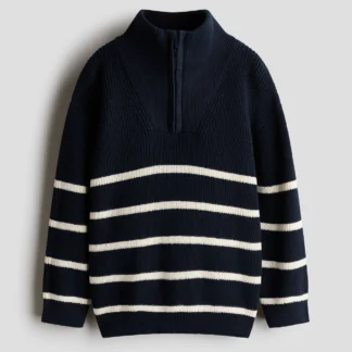 H&M ハーフジップ コットンセーター