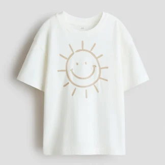H&M プリントデザイン コットンTシャツ