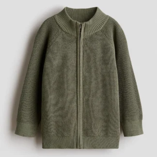 H&M コットンフルジップカーディガン