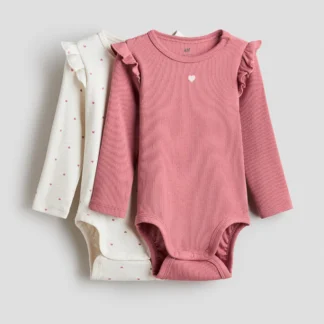 H&M コットンボディスーツ 2枚セット