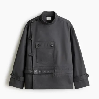 H&M コットンラップジャケット