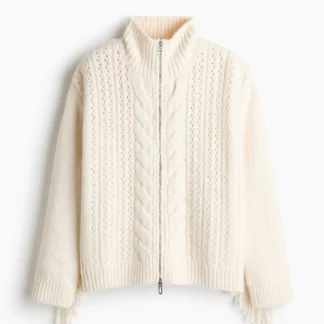 H&M フルジップ フリンジカーディガン