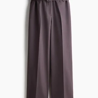 H&M ベルテッド ウールブレンドパンツ