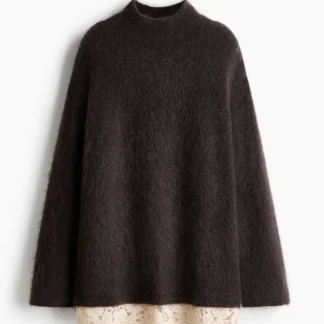H&M レーストリム モヘアブレンドセーター