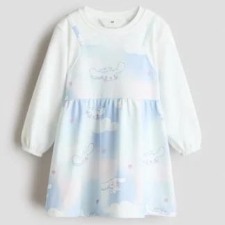 H&M プリントレイヤードワンピース