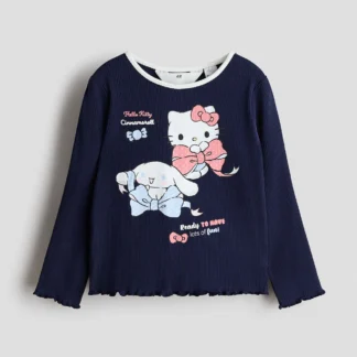 H&M プリント長袖トップス