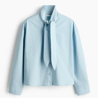 H&M スカーフカラー ポプリンシャツ