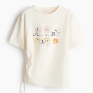 H&M ドローストリングディテールTシャツ