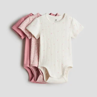 H&M コットンボディスーツ 3枚セット