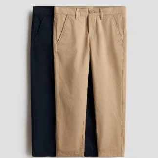 H&M コットンツイルチノパンツ 2本セット