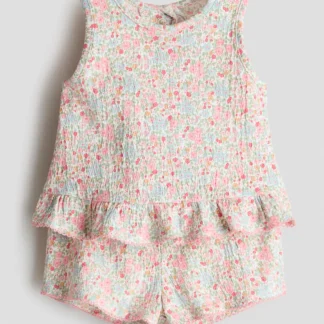 H&M クリンクルコットン2アイテムセット