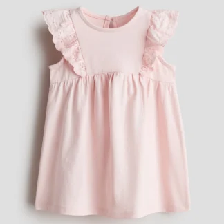 H&M フリルトリム コットンワンピース