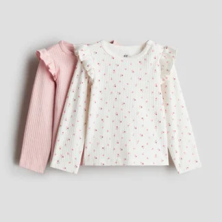 H&M コットンポインテルトップス 2枚セット