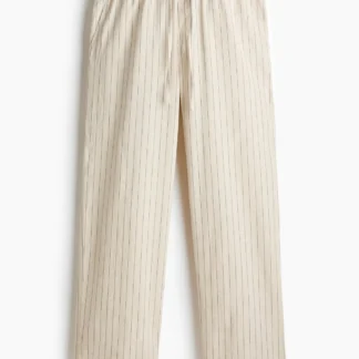 H&M リラックスフィット リネンブレンドパンツ