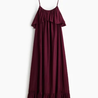 H&M フリルトリムAラインワンピース