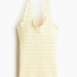 H&M シャーリングホルターネックトップス