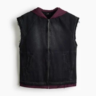 H&M ルーズフィット ノースリーブフーデッドトップス