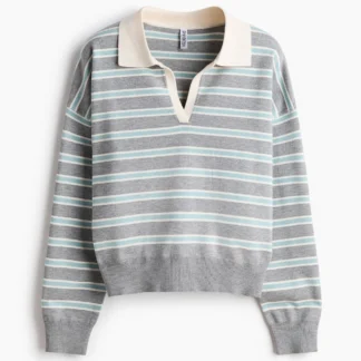 H&M ファインニットポロシャツ